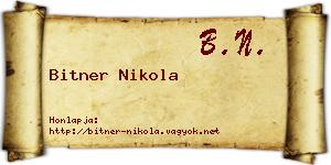 Bitner Nikola névjegykártya